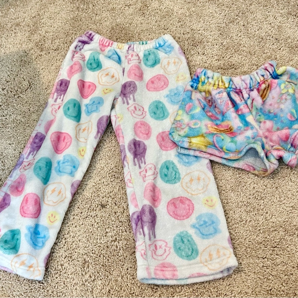 Dear Hannah Prep Girls‎ Pajama Pants/ Shorts Preppy Soft Lot of 2 Smiley Faces - Picture 3 of 10